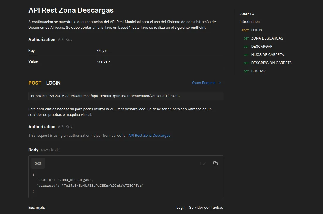 A screenshot of Gym API