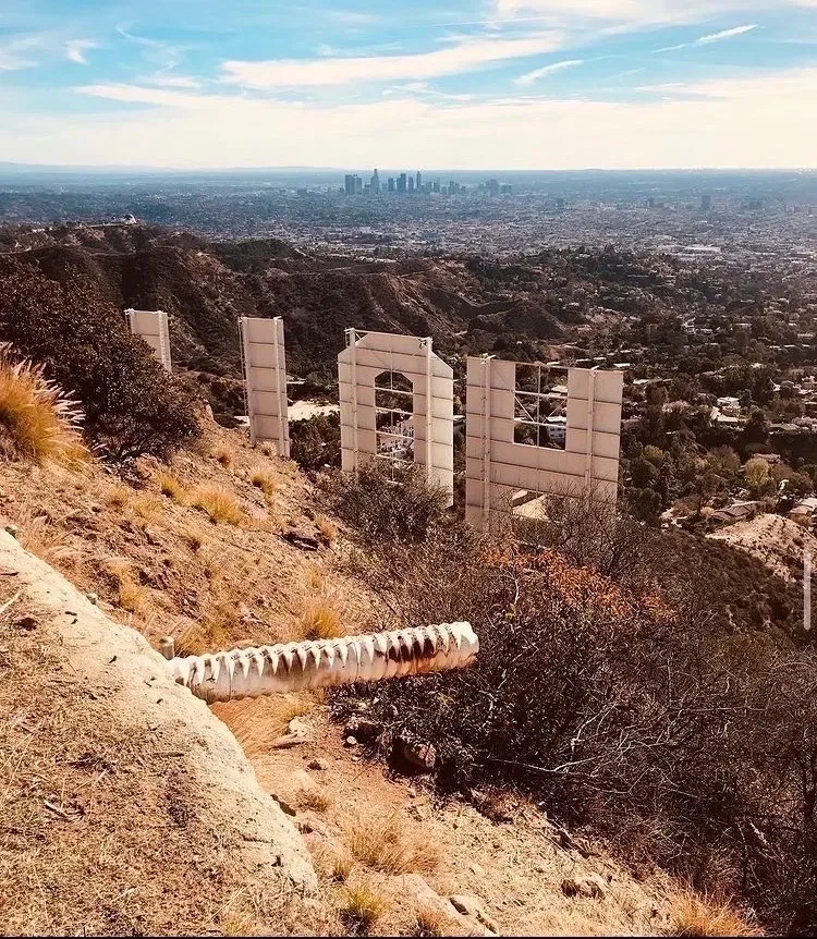 Letrero de Hollywood desde el sendero, Los Ángeles